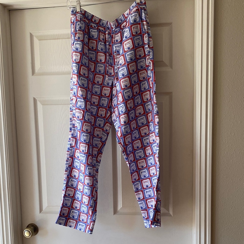 American Eagle Men’s Pabst Blue Ribbon Graphic Print Pajama Pants Sz M.  Box12